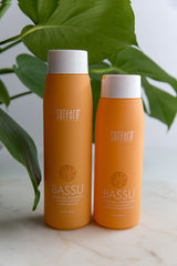 SURFACE Bassu lather in hand demonstrating gentle foam and easy rinsing benefit