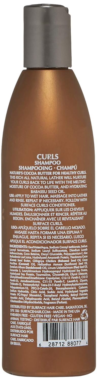 SURFACE cocoa butter and babassu oil ingredient closeup nourishing curls