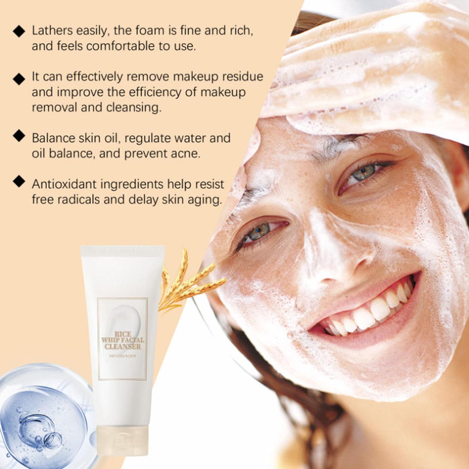 SURORAIN rice cleanser on bathroom counter in lifestyle shot promoting daily routine comfort