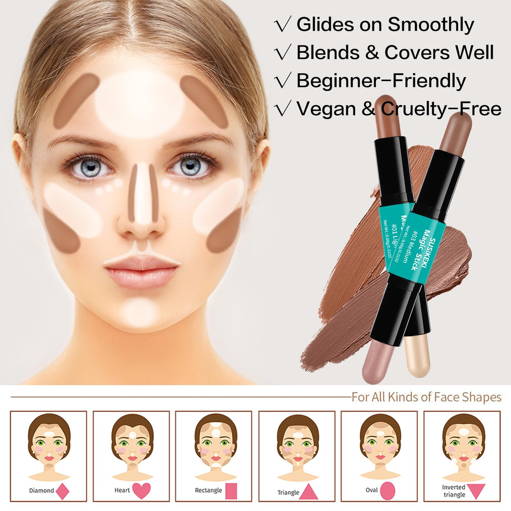 SUSIKEKI demonstration applying contour stick to cheek for defined sculpted look