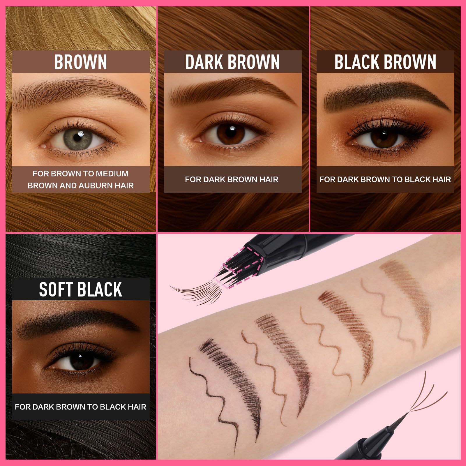 SUSIKEKI in-use on model brows demonstrating realistic hair strokes