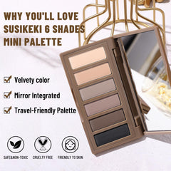 SUSIKEKI swatches on arm from taupe to brown showing color payoff and buildability
