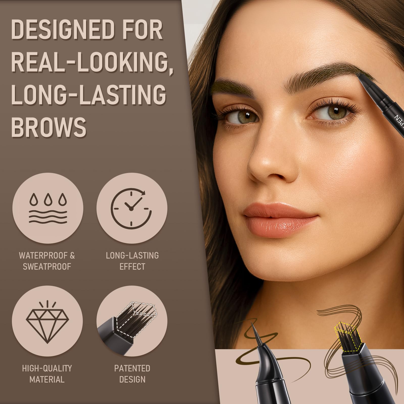 SUSIKEKI before and after eyebrow transformation demonstrating natural fuller brows