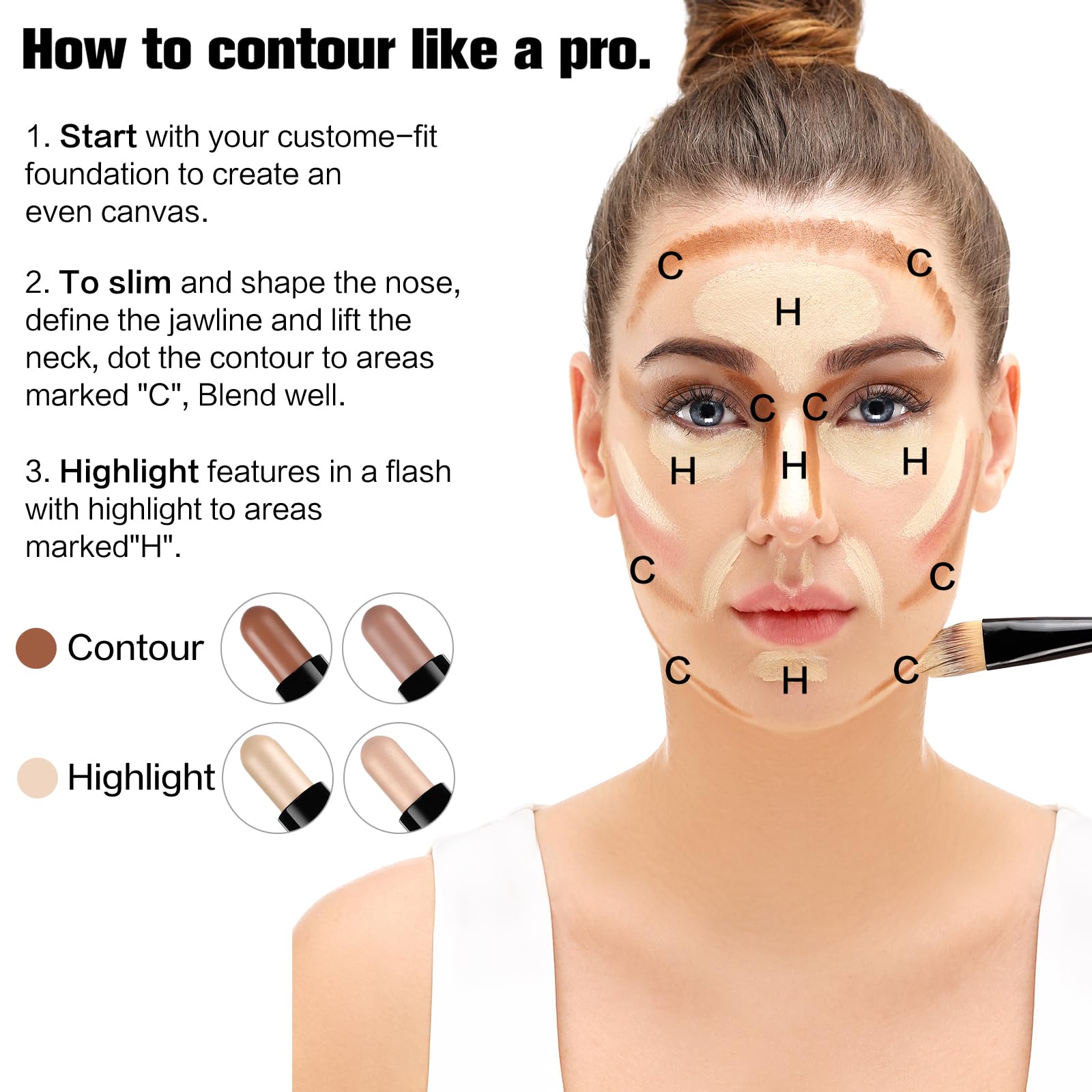 SUSIKEKI contour on collarbone and shoulder showing sculpting body definition benefit