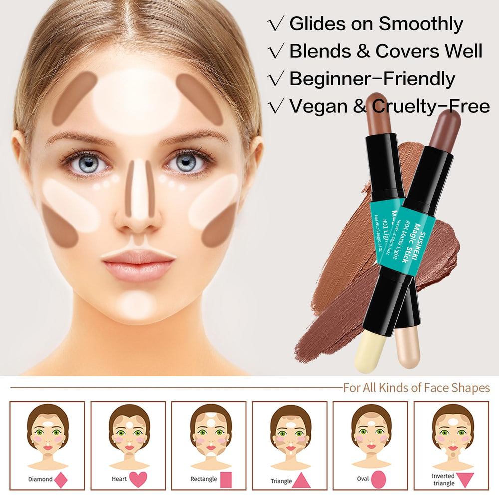 SUSIKEKI in-use on face demonstrating contour and highlight placement for natural sculpting