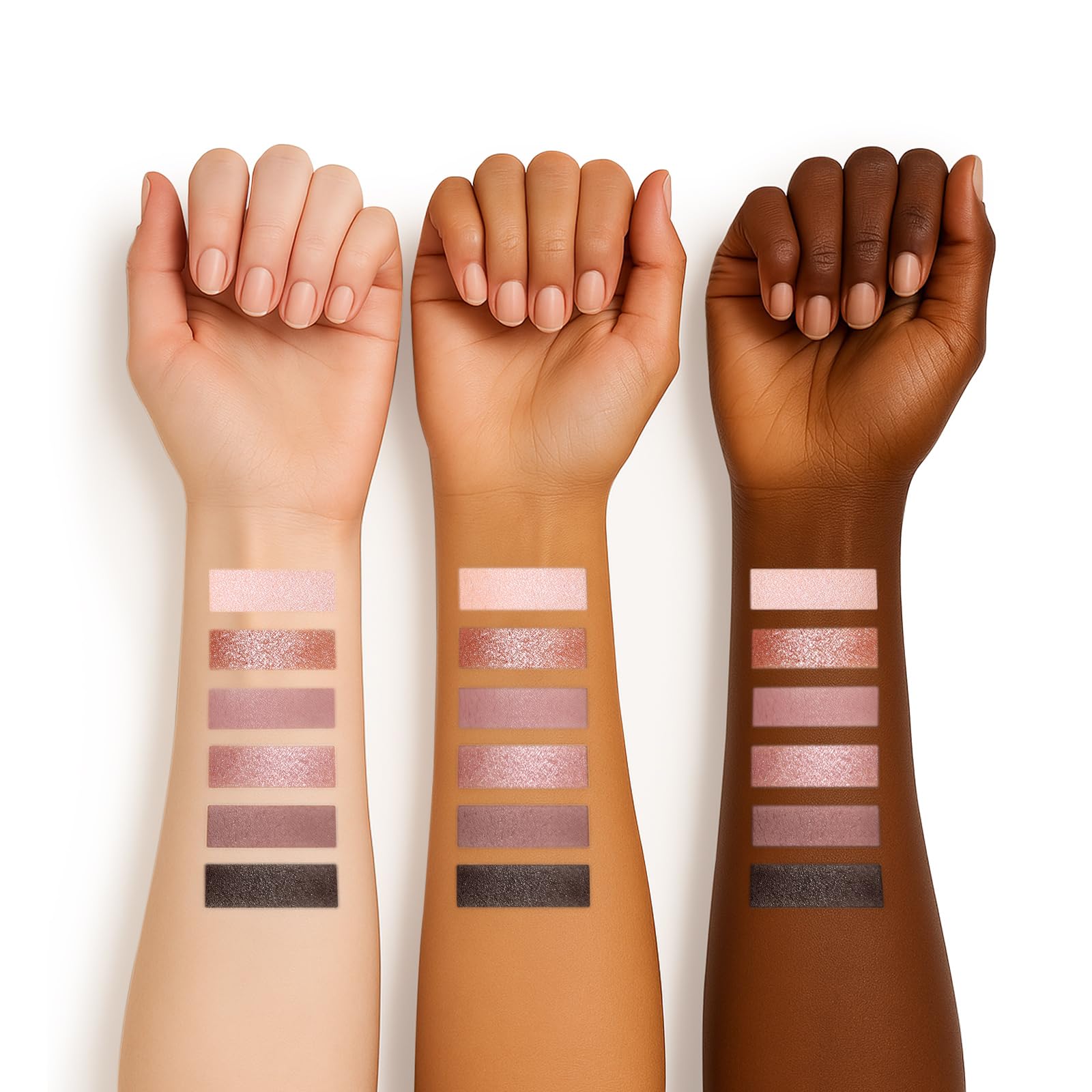 SUSIKEKI open palette top view displaying six rosy neutral shades for versatile looks