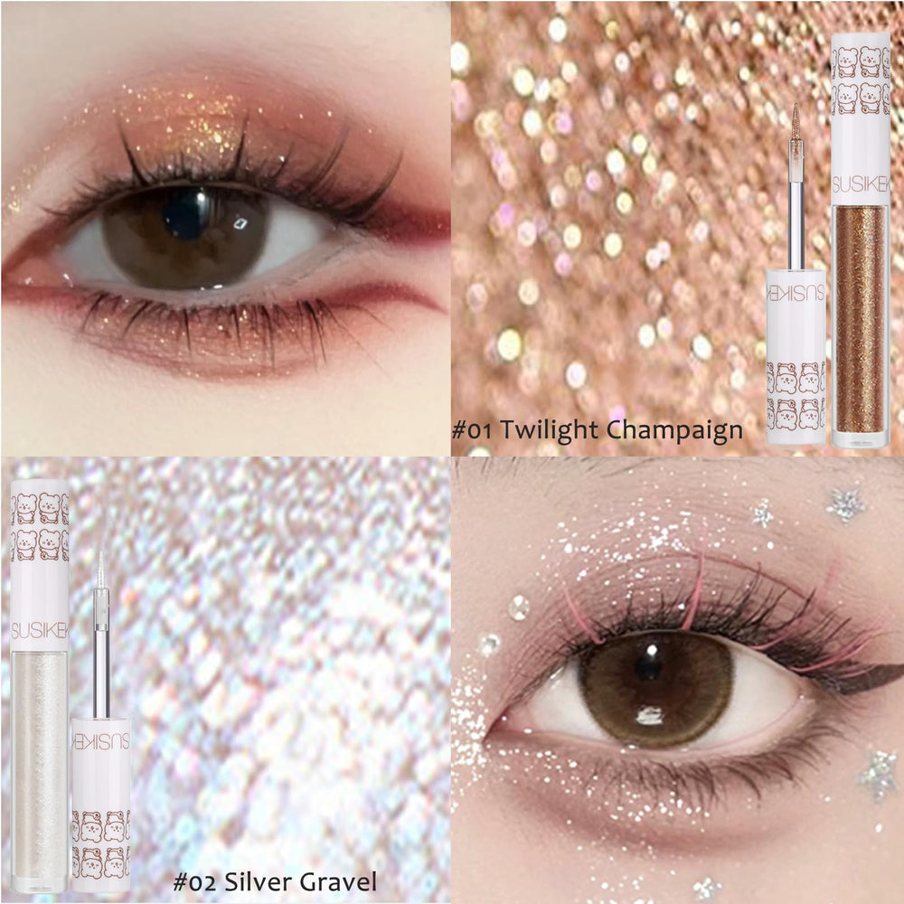 SUSIKEKI texture close-up showing smooth glitter liquid for easy blending benefit