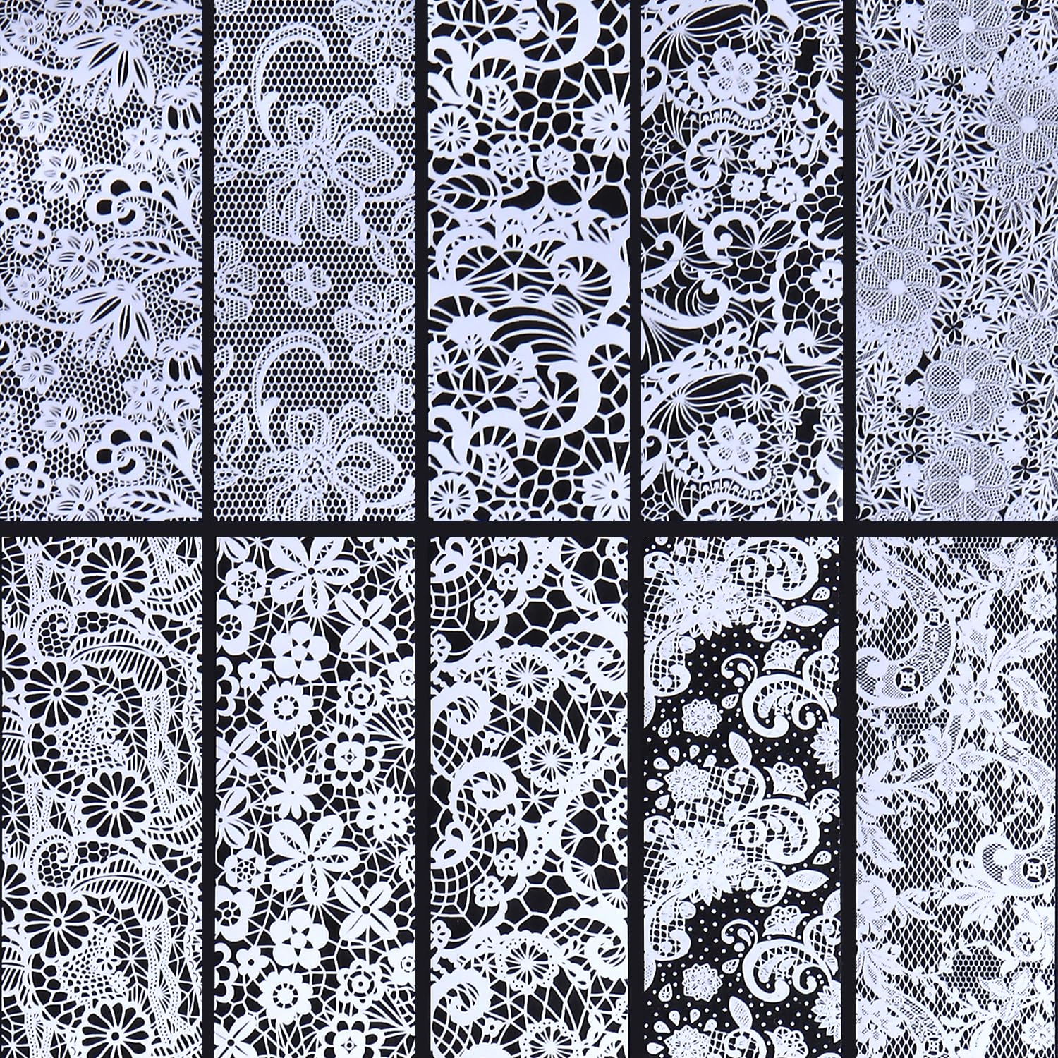 sutokaka applied on acrylic nails demonstrating delicate lace transfer for elegant manicure