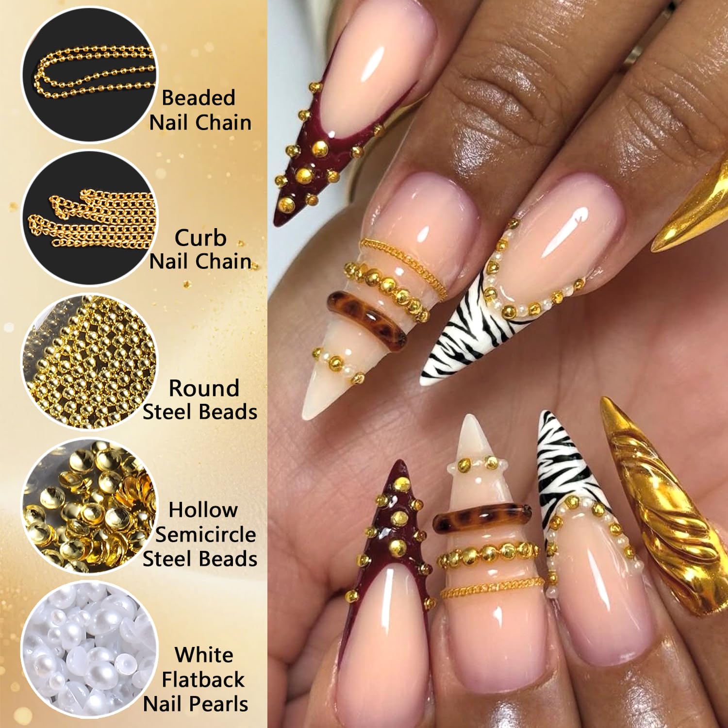 SUTOKAKA gold curb chain close-up showing texture and secure shine