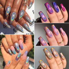 SUTOKAKA open pans arranged to show the full 10-color holographic spectrum for inspiration