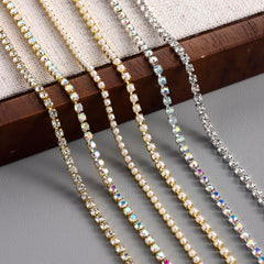 SUTOKAKA diamond and pearl chain macro showing embellishment detail for luxe accents