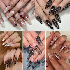 SUTOKAKA foil being applied on nail demonstrating easy transfer and precise placement