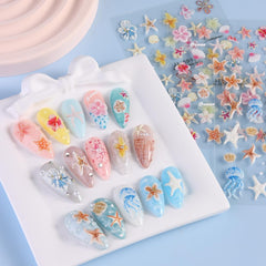SUTOKAKA stickers styled with summer accessories to show holiday manicure inspiration