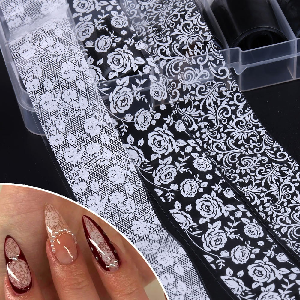 SUTOKAKA rolled foil length comparison showing 2.5×100cm rolls for many manicures