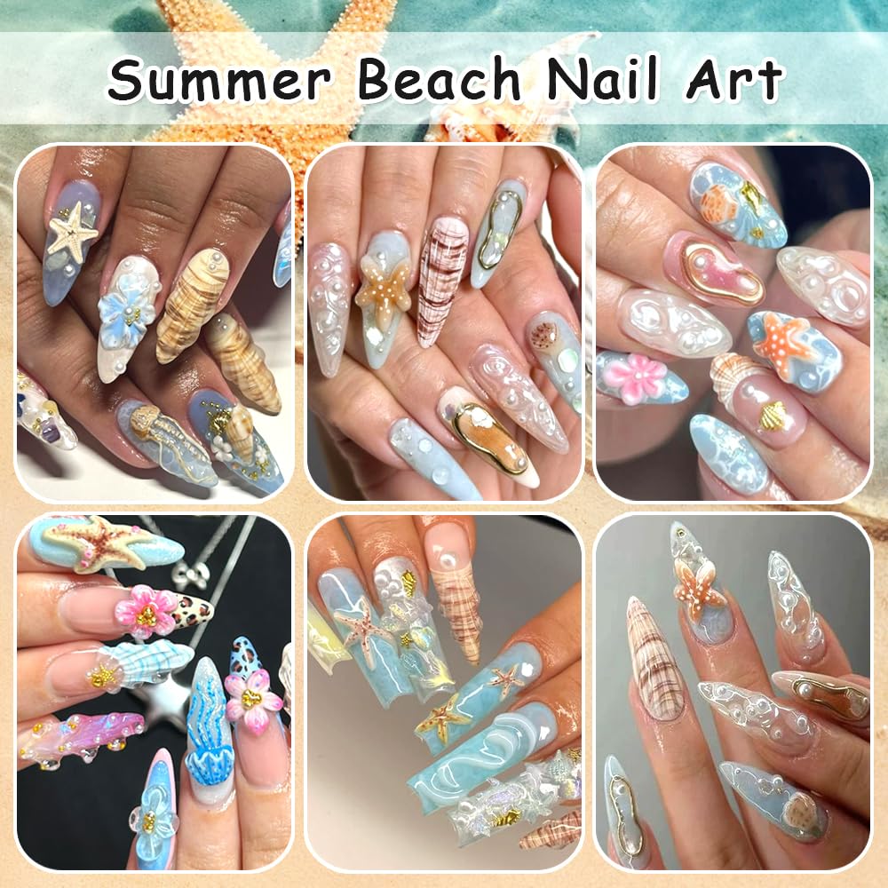 SUTOKAKA array of starfish, seashells, jellyfish and hibiscus stickers for mix-and-match designs