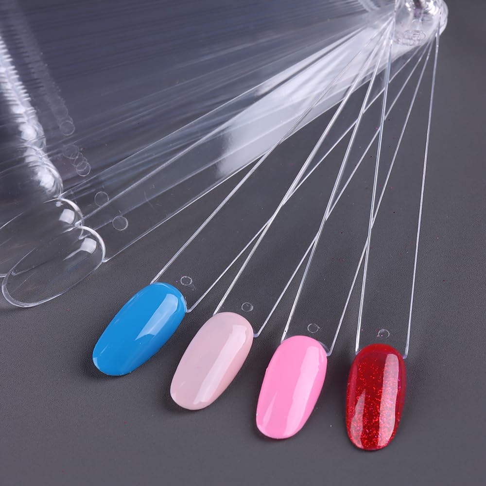 SUTOKAKA swatch sticks with polish samples demonstrating opacity