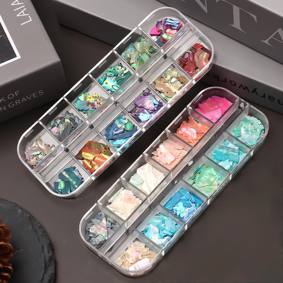 sutozmiwe overhead of assorted colors displaying color range for creative looks