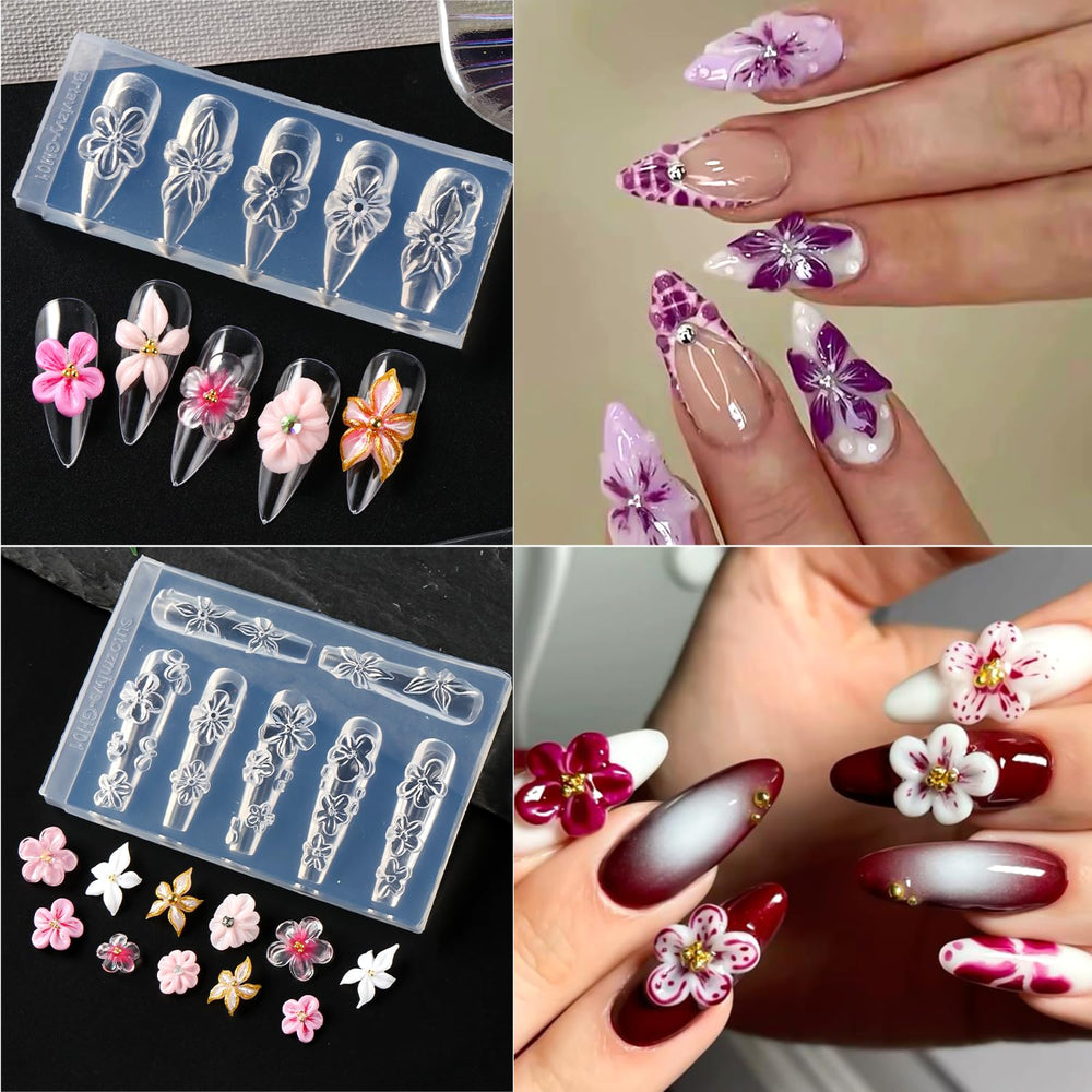SUTOZMIWE demolded cherry blossom and lily charms showing lifelike 3D texture benefit
