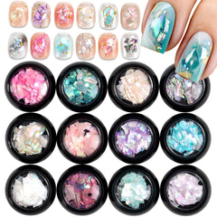 SUTOZMIWE front packaging showing all 12 jars and colorful shells, inspiring creative manicures