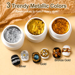 SUTOZMIWE gold gel jar close-up showing mirror-like metallic pigment and easy sculpting