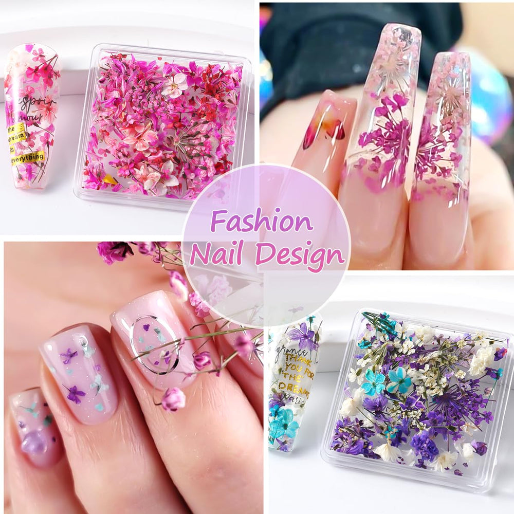 SUTOZMIWE in-use nail application with tiny flowers creating elegant accent manicure
