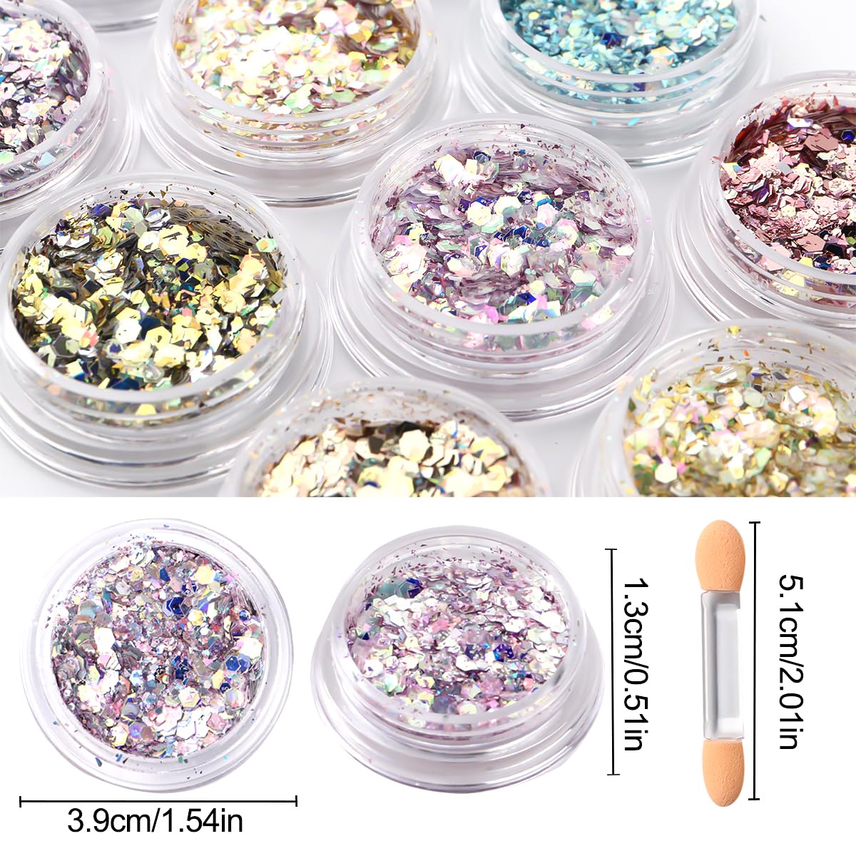 SUTOZMIWE on nail swatch demonstrating holographic shine and smooth finish