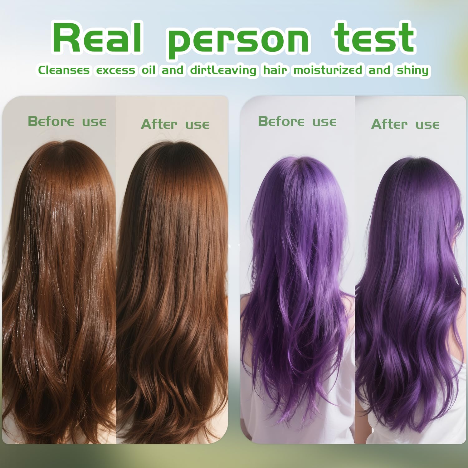 SUTUS shampoo lather on hair demonstrating clarifying action