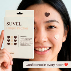 SUVEL close-up of a single heart patch highlighting absorbent center