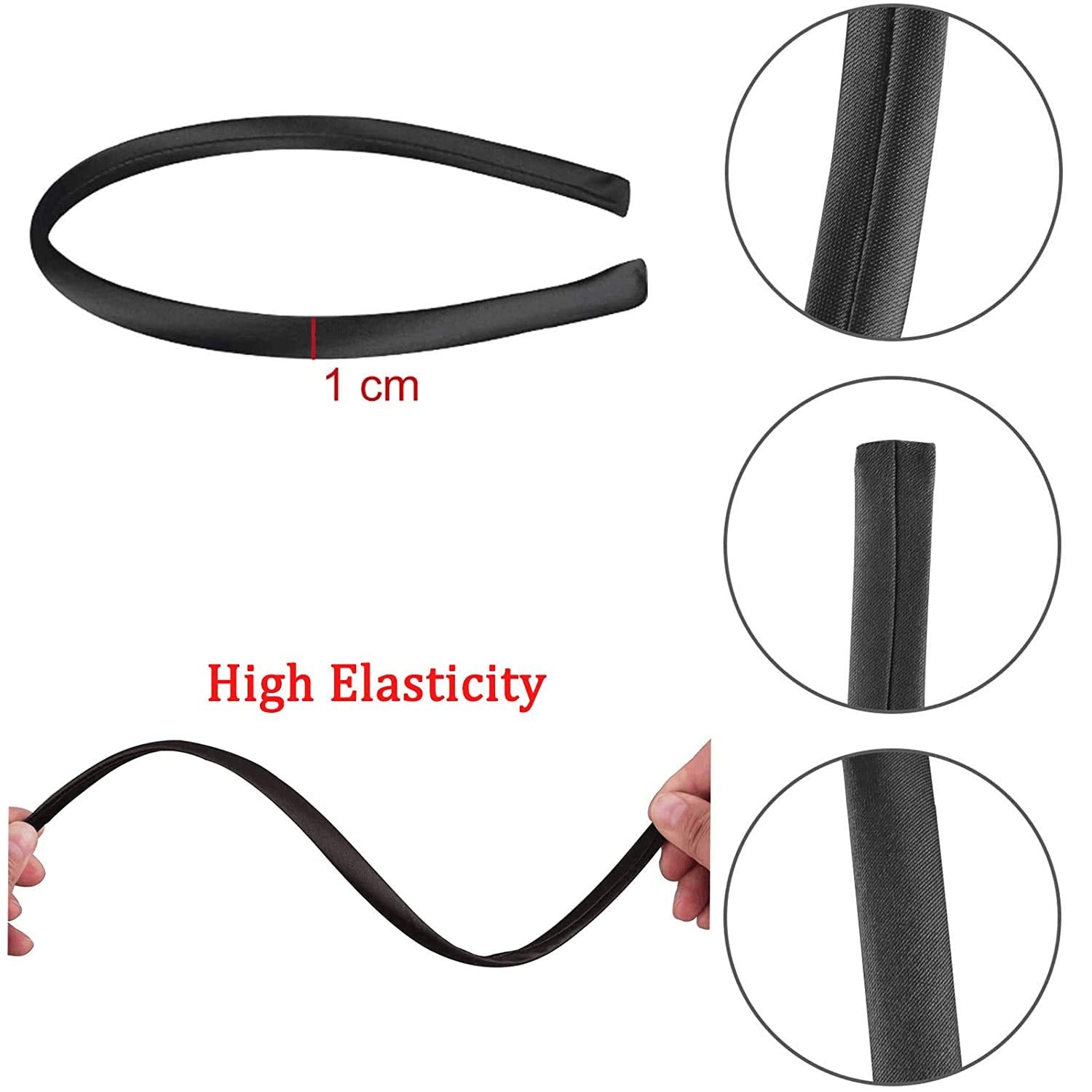 Suyegirl headband side profile showing thin 1 cm low-profile fit