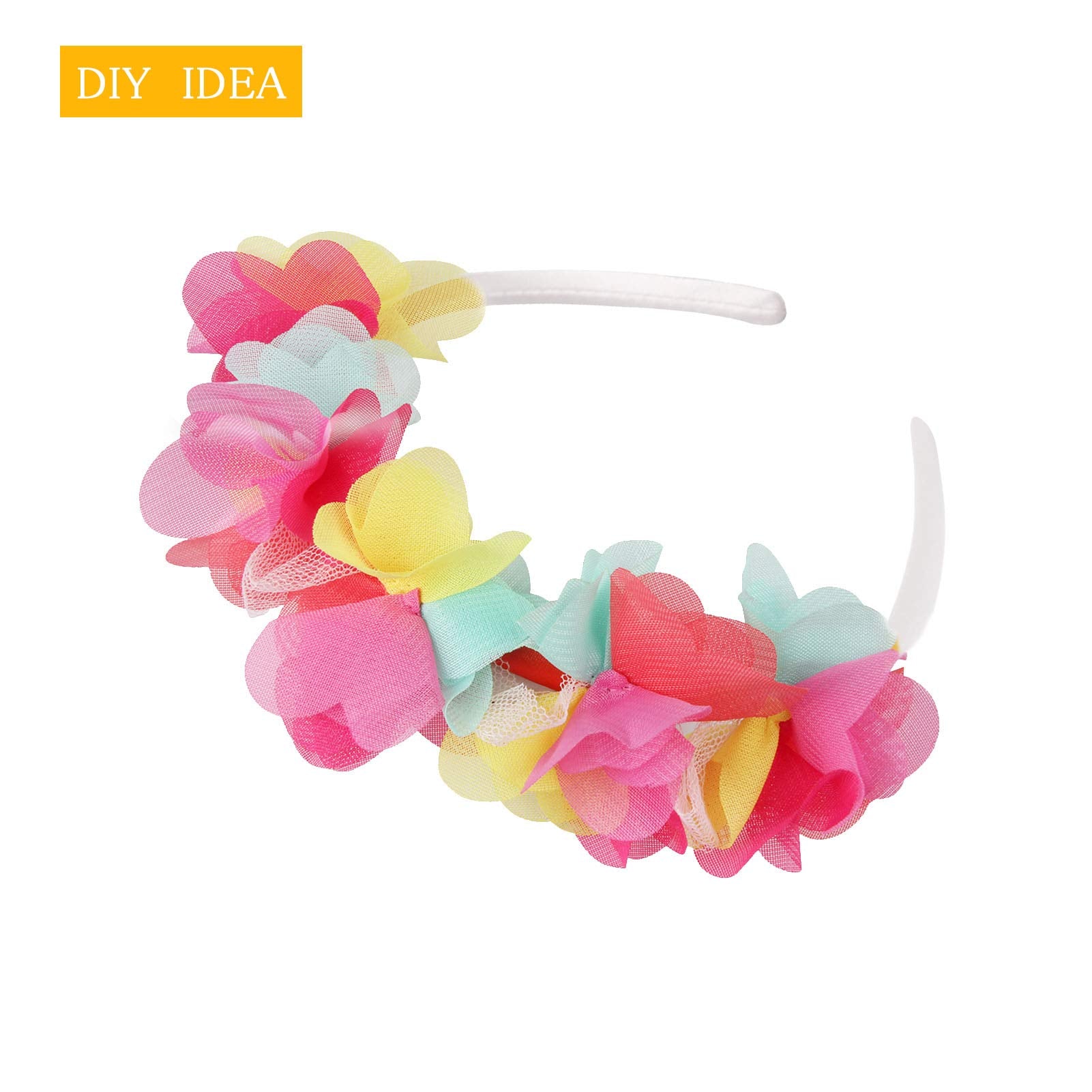 Suyegirl white headband decorated with flower, ideal for DIY crafts