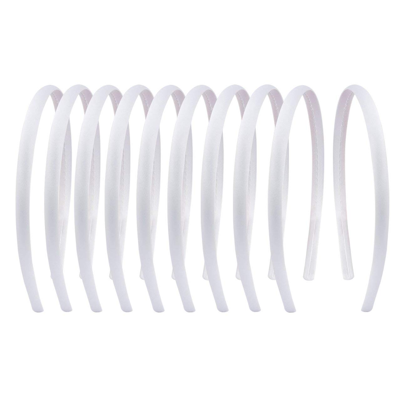 Suyegirl front view of packed 20 white headbands showing quantity and style