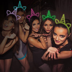 suyegirl headband glowing in low light showing night visibility benefit