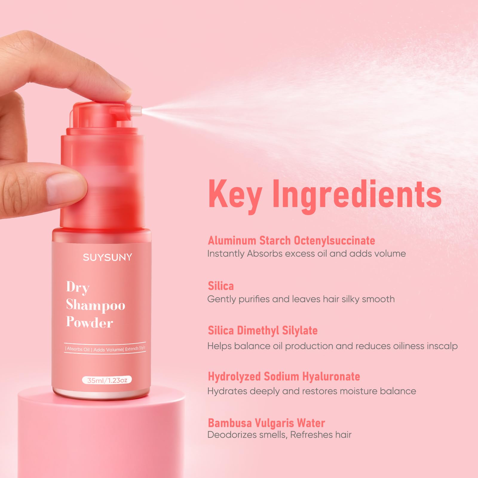 SUYSUNY pump dispenser in hand demonstrating controlled, mess-free application