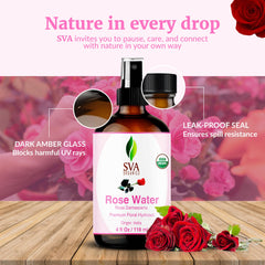SVA ORGANICS bottle beside a ruler showing 4oz travel-friendly size