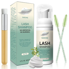 SVECKE front packaging showing bottle and brushes for clear salon storage