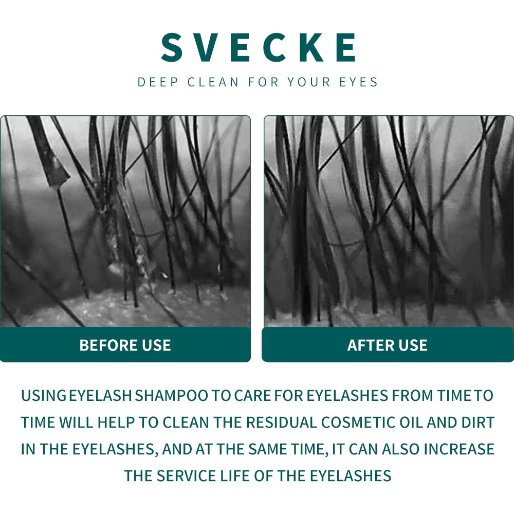 SVECKE cleansing lashes in salon use, keeps extensions clean and protected