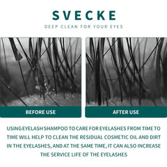 SVECKE cleansing lashes in salon use, keeps extensions clean and protected