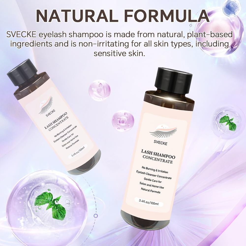 SVECKE diluted shampoo pouring texture for gentle lash cleansing