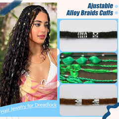 SVNMU adjustable cuffs attached to braids for decorative, secure hold