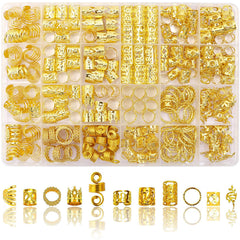 SVNMU front packaging showing full 280-piece gold hair jewelry set, convenient storage
