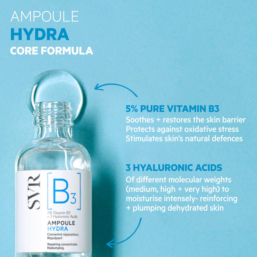 SVR concentrate applied on hand demonstrating quick absorption and hydration