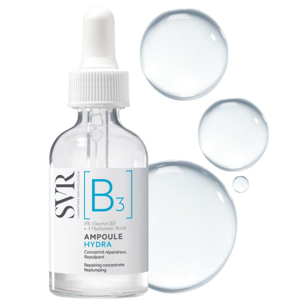 SVR bottle front view showing clean serum packaging and brand clarity