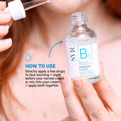 SVR ingredient layout highlighting niacinamide and three hyaluronic acids benefits