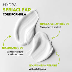 SVR Sebiaclear Hydra application on cheek demonstrating even spread and immediate matte hydration benefit