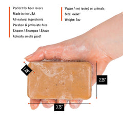 Swag Brewery soap in shower setting highlighting daily grooming benefit