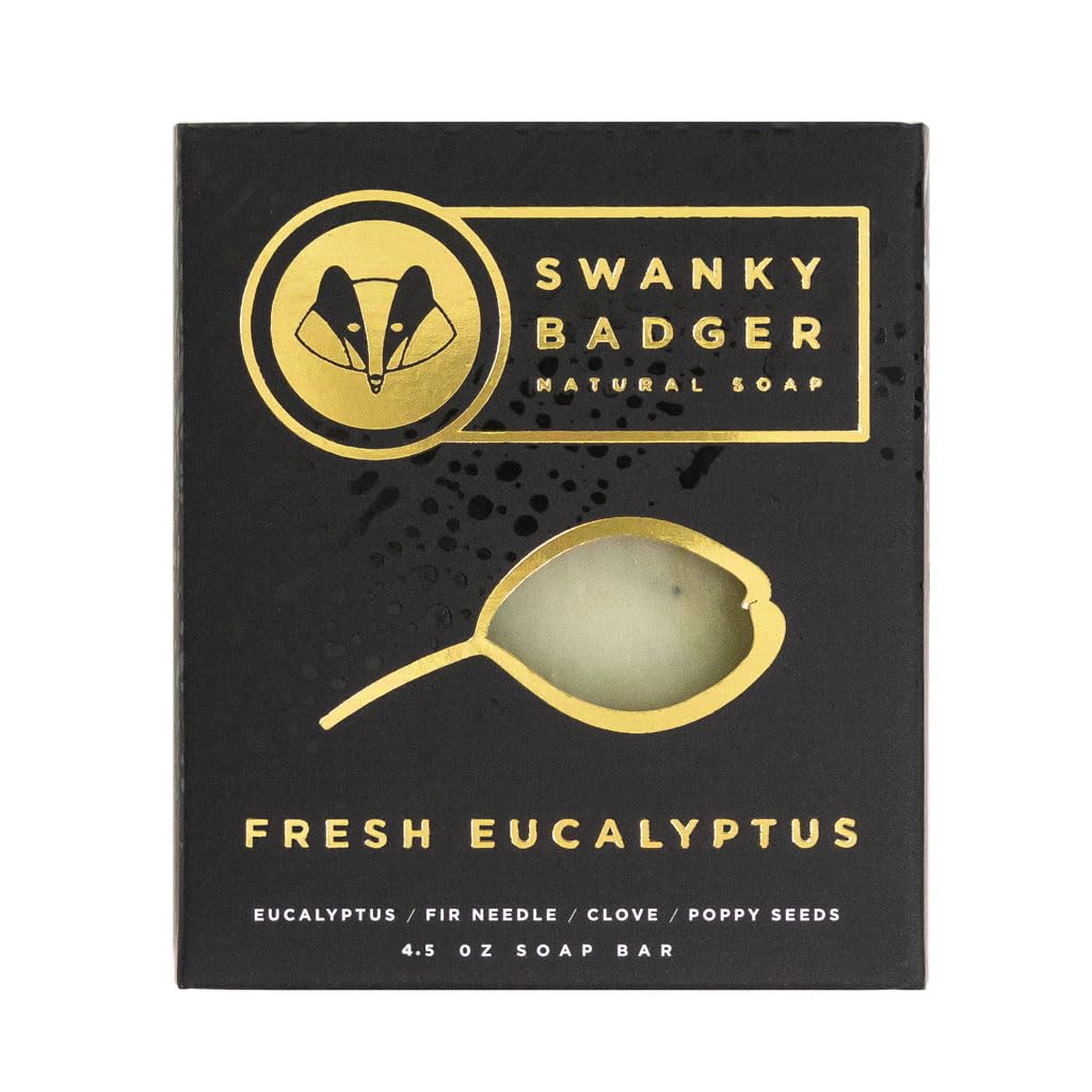 Swanky Badger packaging label detail showing ingredient list and ethical sourcing benefit