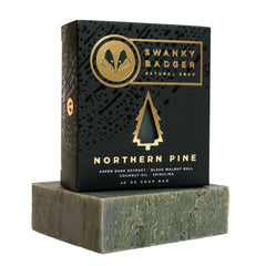 Swanky Badger front packaging showing clean label and pine theme benefits