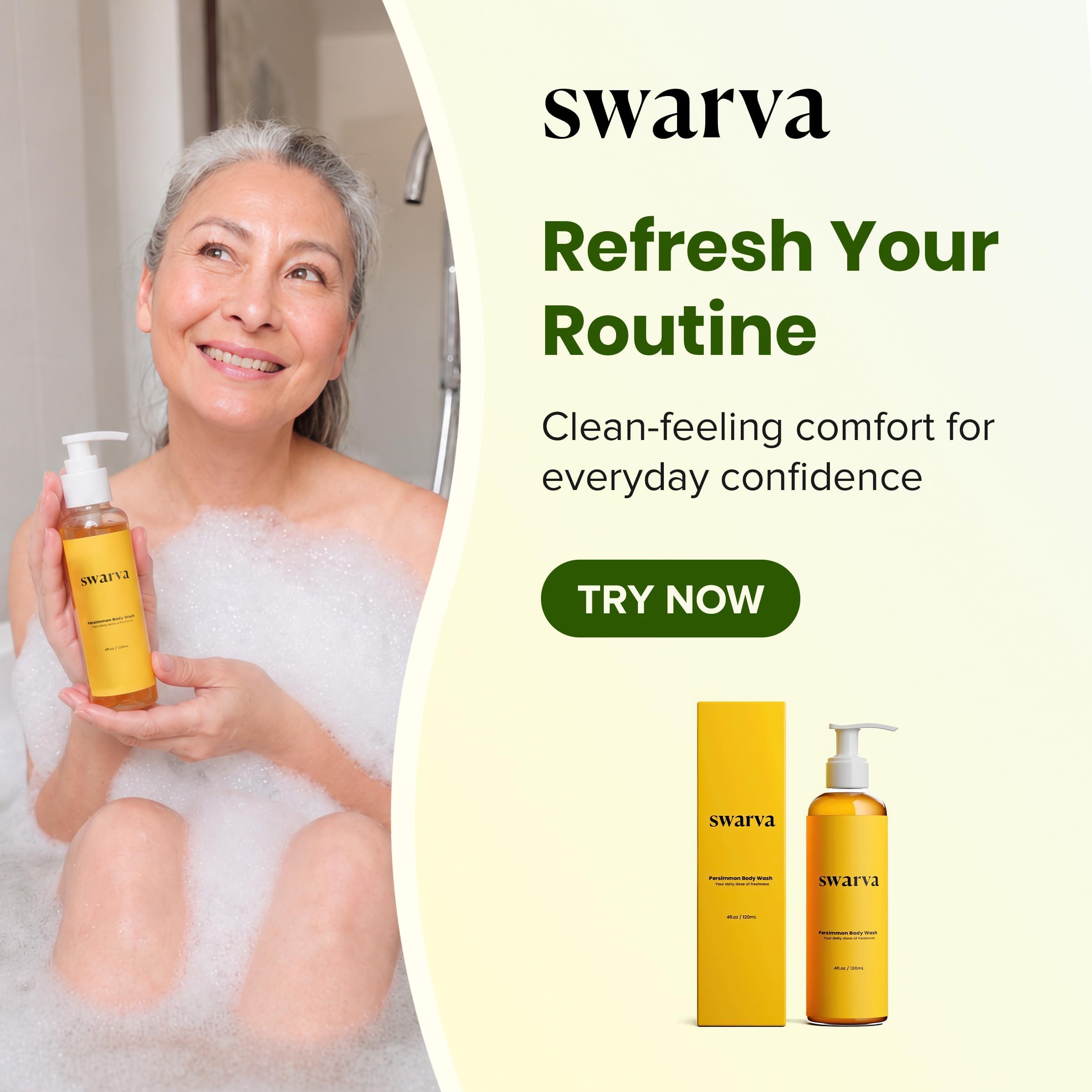 Swarva bottle held in hand for scale showing portable size and practical value