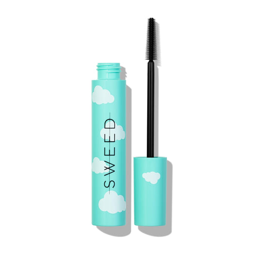 Sweed mascara front tube showing sleek packaging and clean-beauty appeal