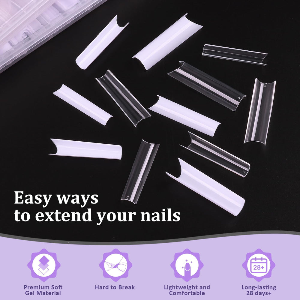 Sweet Trend detail of clear nail tips showing transparency and easy customization